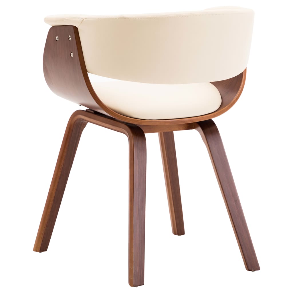Sedie da Pranzo 2 pz in Legno Curvato e Similpelle Crema | homemem39