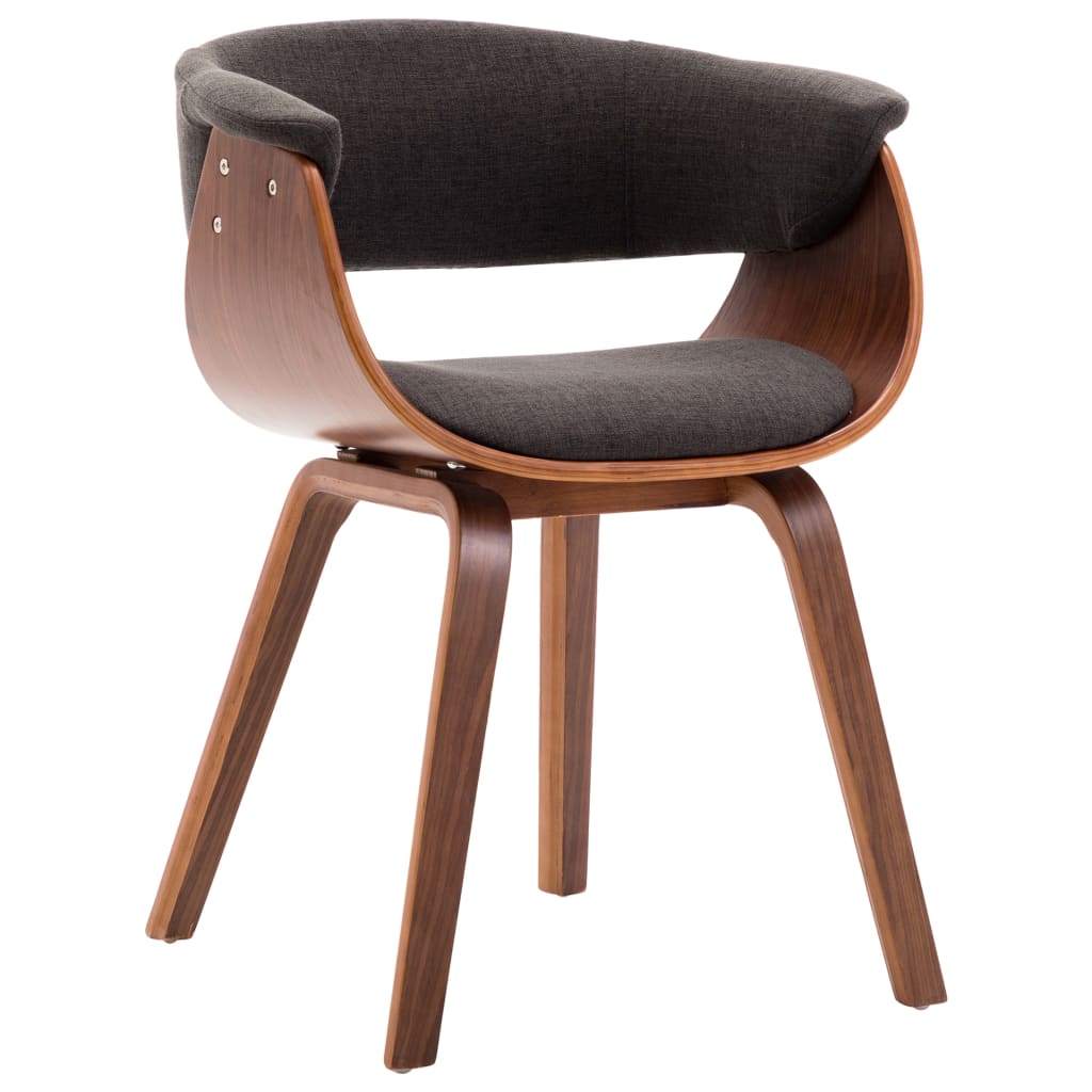Sedie da Pranzo 2 pz Legno Curvato e Tessuto Grigio | homemem39