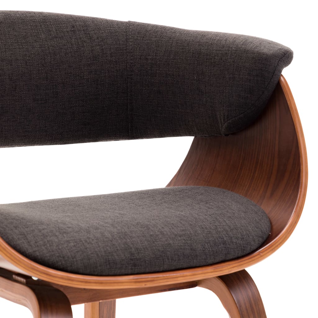 Sedie da Pranzo 2 pz Legno Curvato e Tessuto Grigio | homemem39