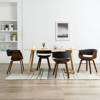 Sedie da Pranzo 4 pz Grigie in Legno Piegato e Tessuto | homemem39