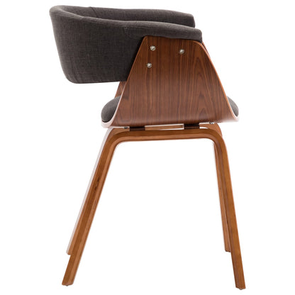 Sedie da Pranzo 6 pz Legno Curvato e Tessuto Grigio | homemem39