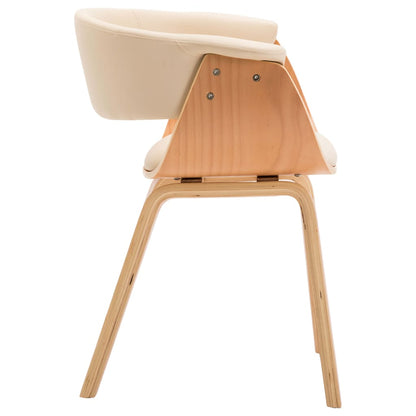 Sedie da Pranzo 4 pz in Legno Curvato e Similpelle Crema | homemem39