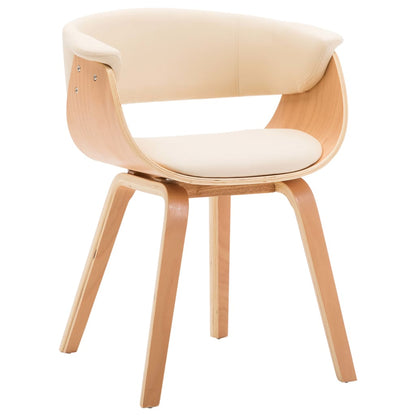 Sedie da Pranzo 6 pz Crema in Legno Piegato e Similpelle | homemem39