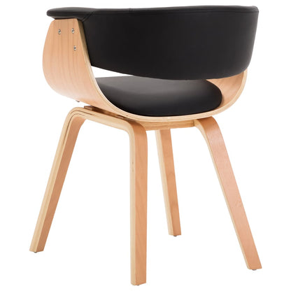 Sedie da Pranzo 2 pz Nere in Legno Curvato e Similpelle | homemem39