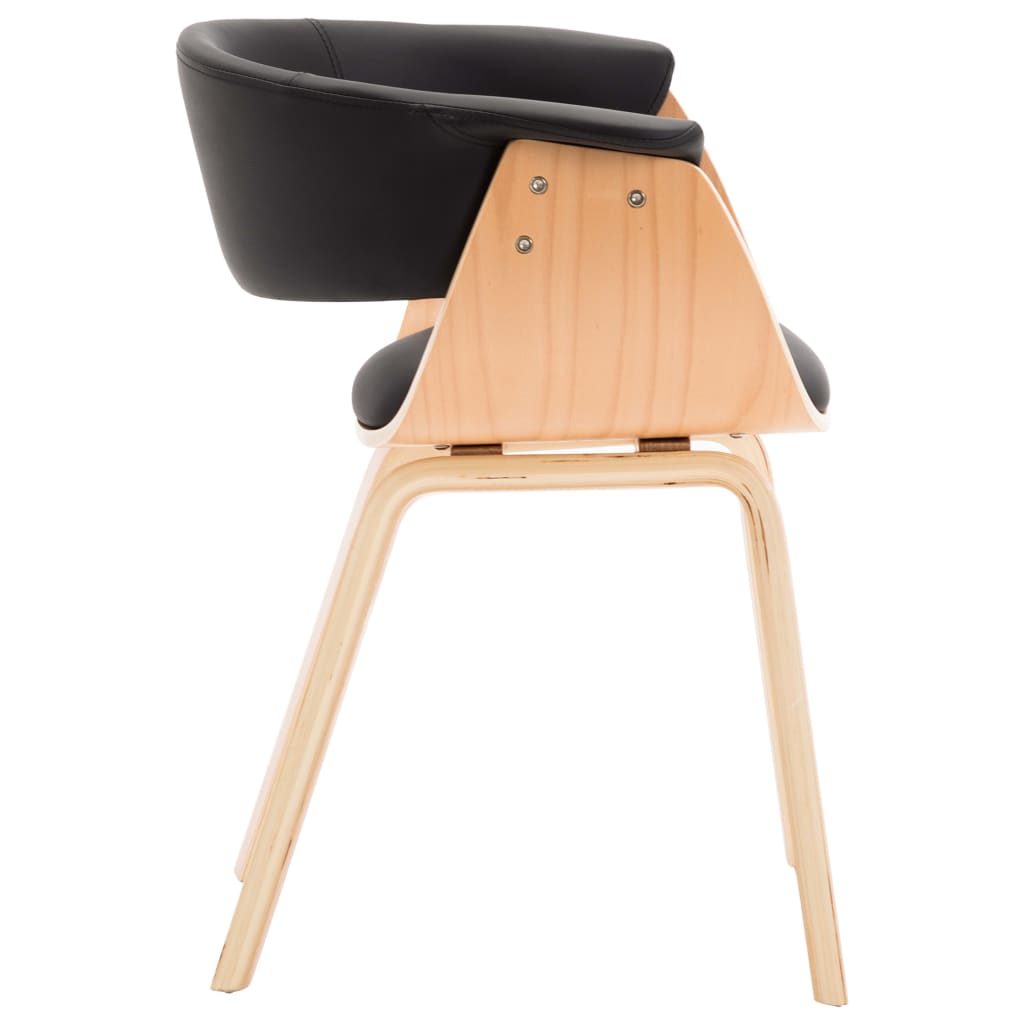 Sedie da Pranzo 2 pz Nere in Legno Curvato e Similpelle | homemem39