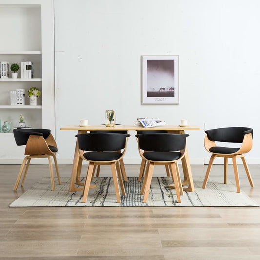 Sedie da Pranzo 6 pz Crema in Legno Piegato e Similpelle | homemem39