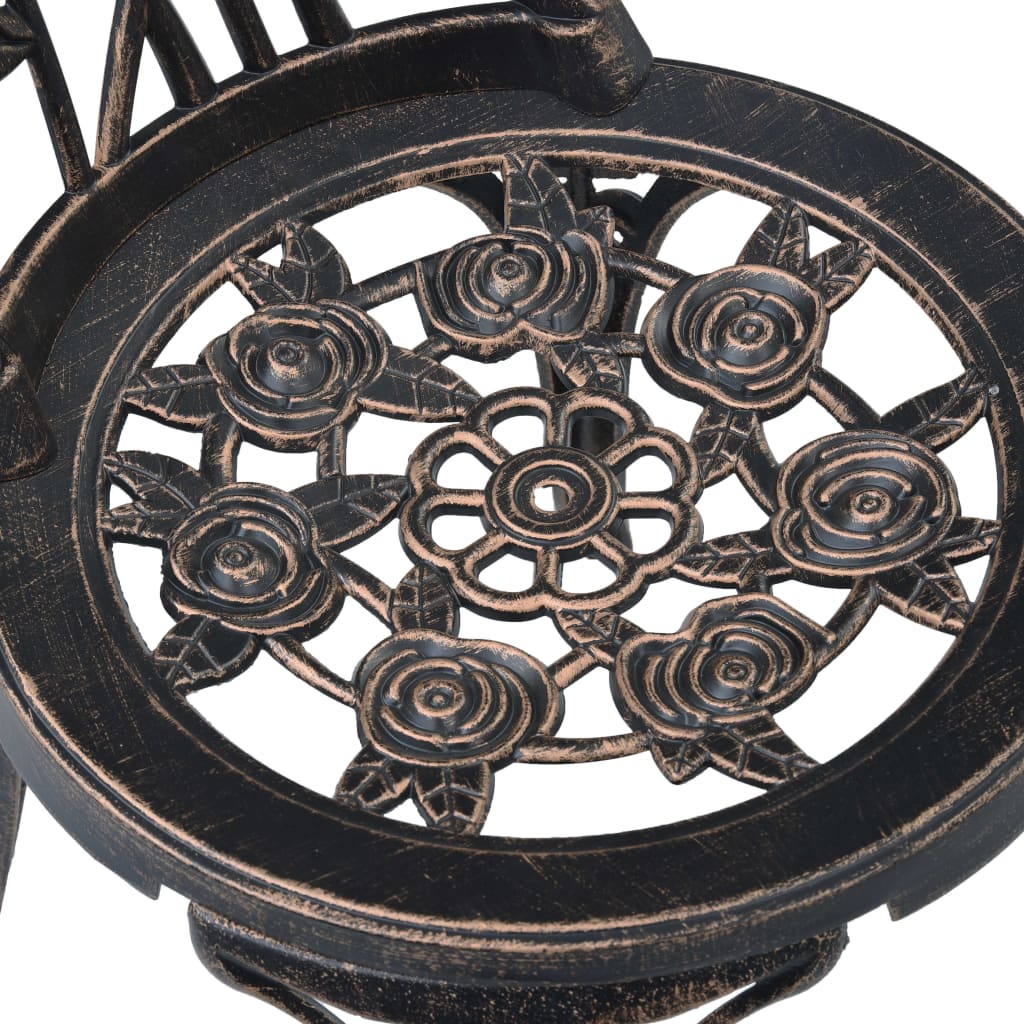 Sedie da Bistrot 2 pz in Alluminio Pressofuso Bronzo - homemem39