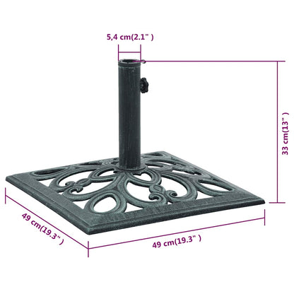 Base Ombrellone Verde 12 kg 49 cm in Ghisa | homemem39