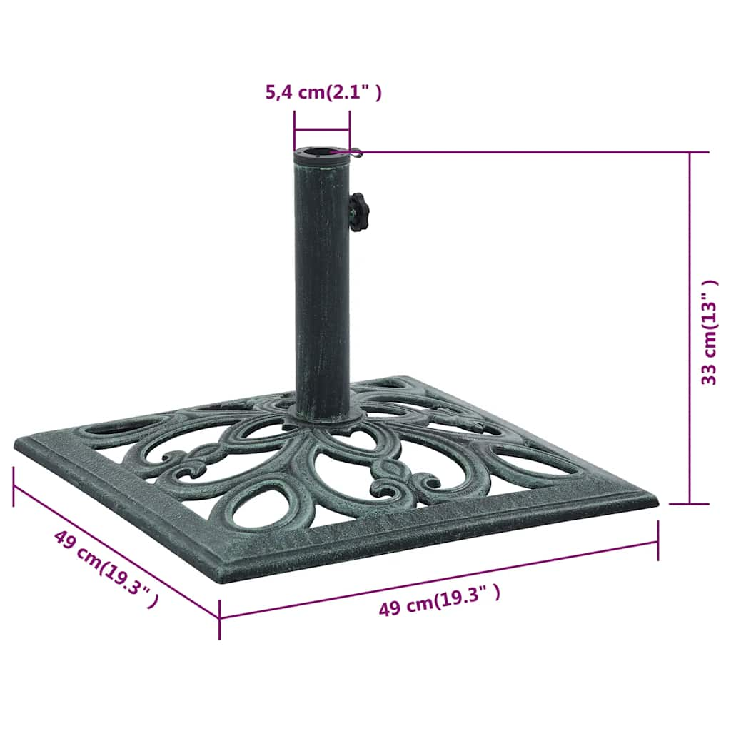 Base Ombrellone Verde 12 kg 49 cm in Ghisa - homemem39