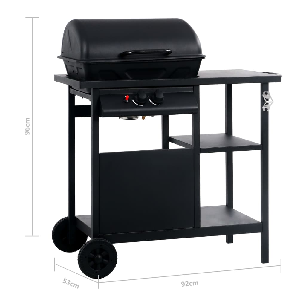 Barbecue e Griglia a Gas con 3 Ripiani Nero - homemem39