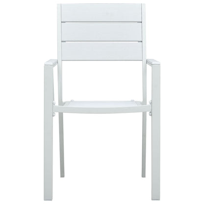 Sedie da Giardino 4 pz Bianche in HDPE Aspetto Legno - homemem39