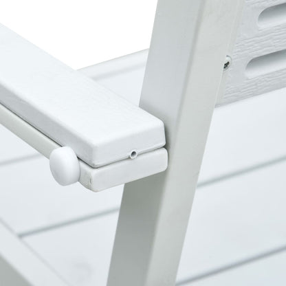 Sedie da Giardino 4 pz Bianche in HDPE Aspetto Legno - homemem39