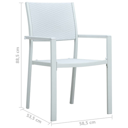 Sedie da Giardino 4 pz Bianche in Plastica Stile Rattan | homemem39
