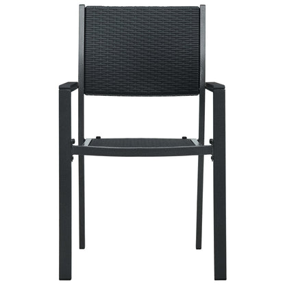 Sedie da Giardino 2 pz Nere in Plastica Stile Rattan | homemem39