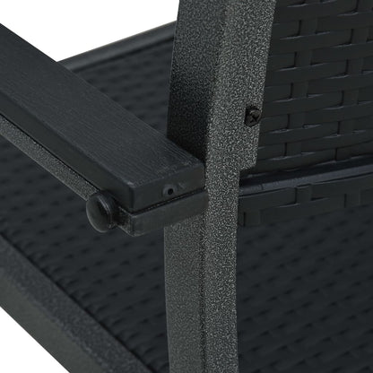 Sedie da Giardino 2 pz Nere in Plastica Stile Rattan | homemem39