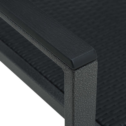 Sedie da Giardino 2 pz Nere in Plastica Stile Rattan | homemem39