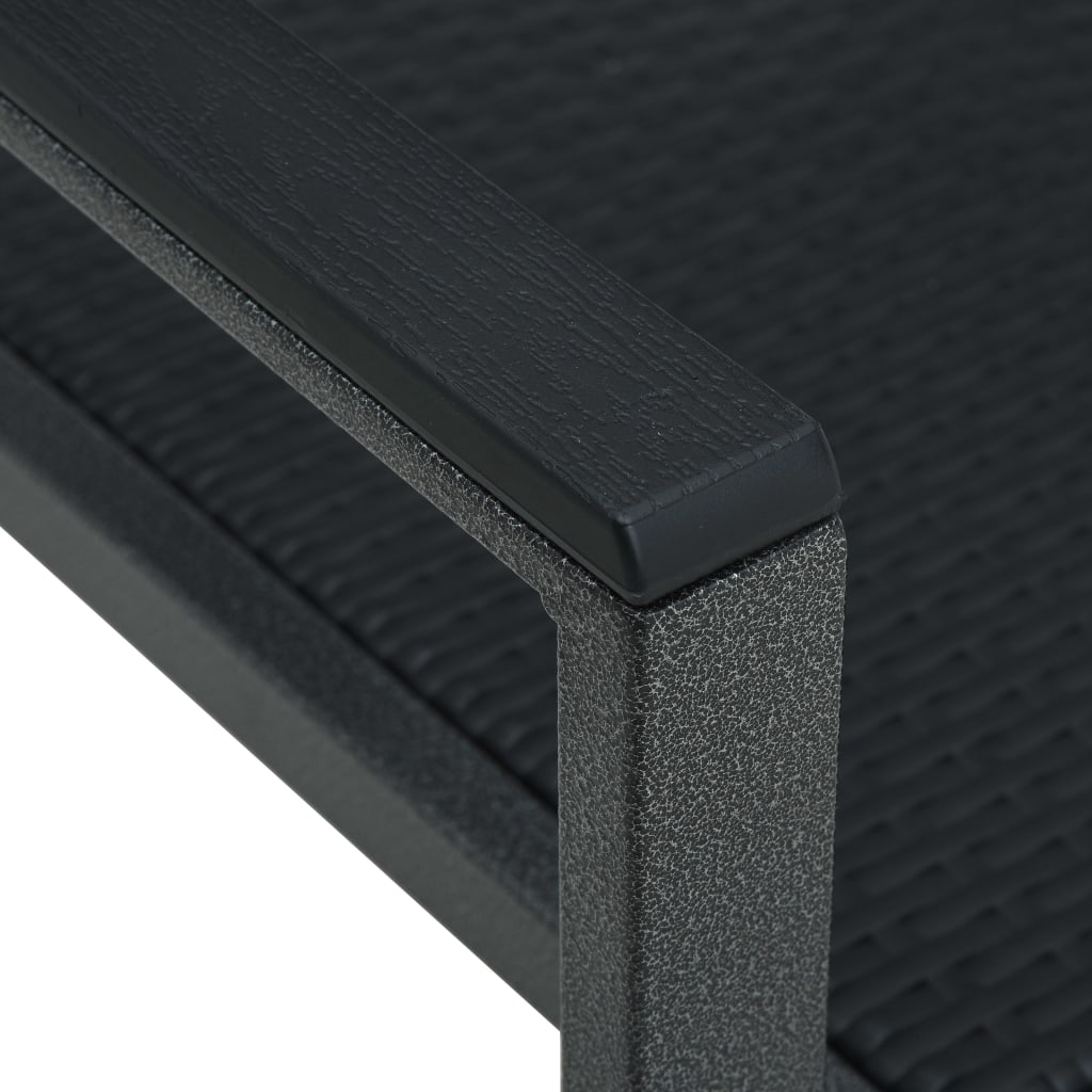 Sedie da Giardino 4 pz Nere in Plastica Stile Rattan | homemem39