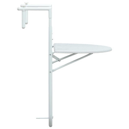 Tavolo da Balcone Pensile Bianco 60x64x83,5cm Plastica Rattan | homemem39