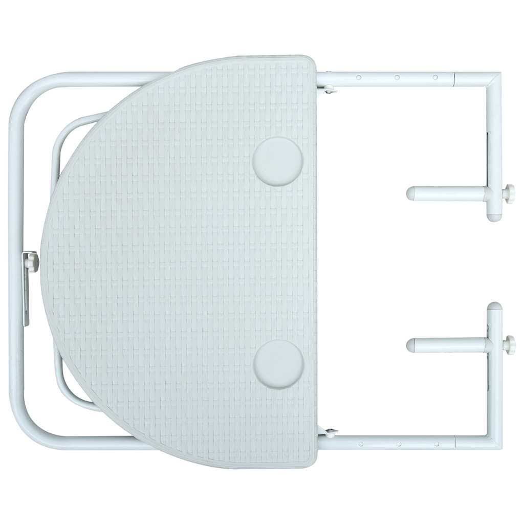 Tavolo da Balcone Pensile Bianco 60x64x83,5cm Plastica Rattan | homemem39