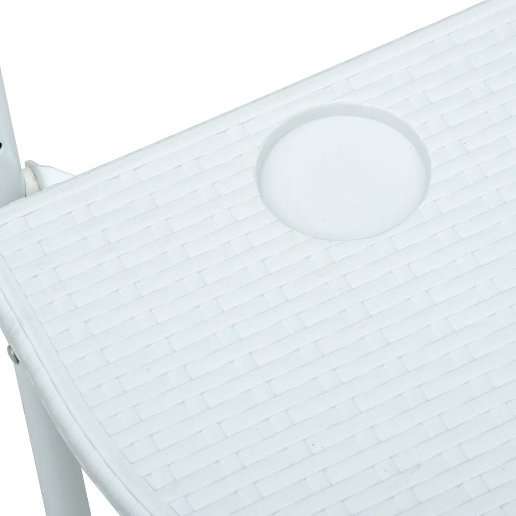 Tavolo da Balcone Pensile Bianco 60x64x83,5cm Plastica Rattan | homemem39