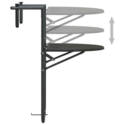 Tavolo da Balcone Pensile Marrone 60x64x83,5cm Plastica Rattan - homemem39