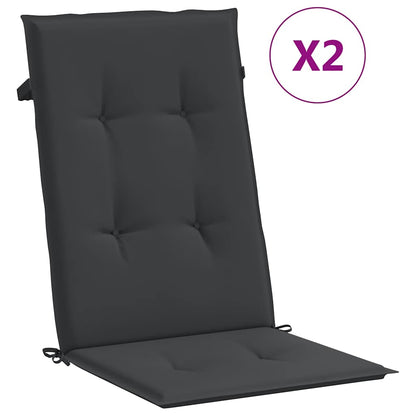 Cuscini per Sedie 2 pz Neri 120x50x3 cm in Tessuto