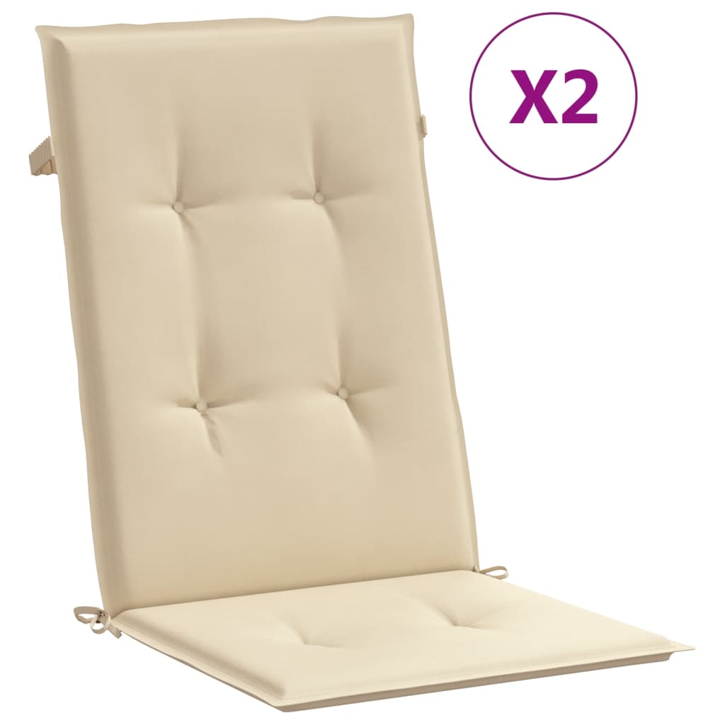 Cuscini per Sedie 2 pz Beige 120x50x3 cm in Tessuto | homemem39