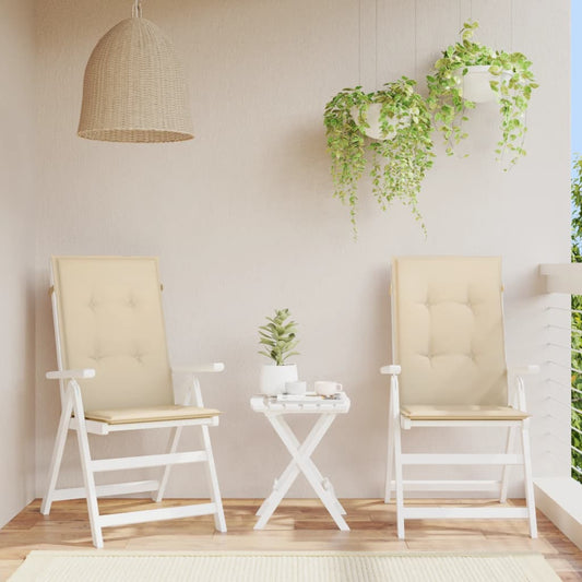 Cuscini per Sedie 2 pz Beige 120x50x3 cm in Tessuto | homemem39