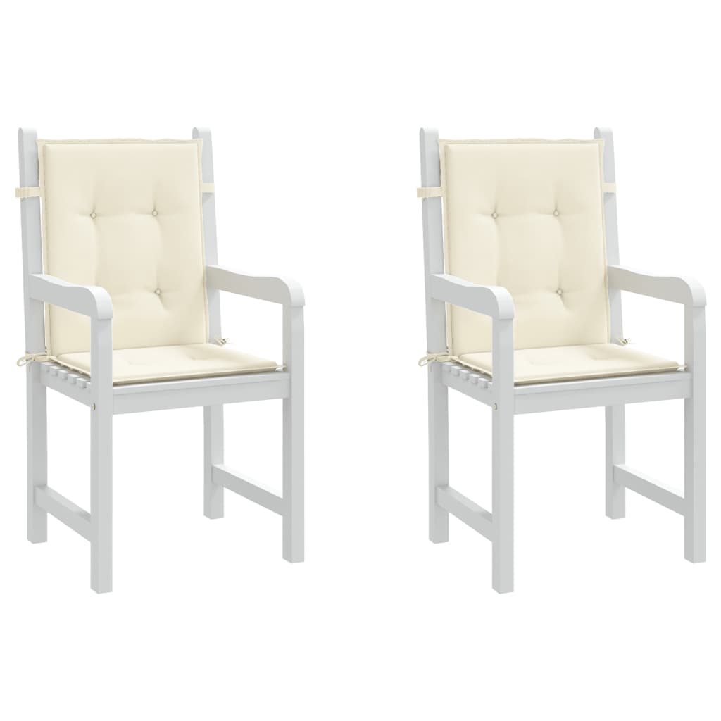 Cuscini per Sedia 2 pz Crema 100x50x3 cm in Tessuto Oxford | homemem39