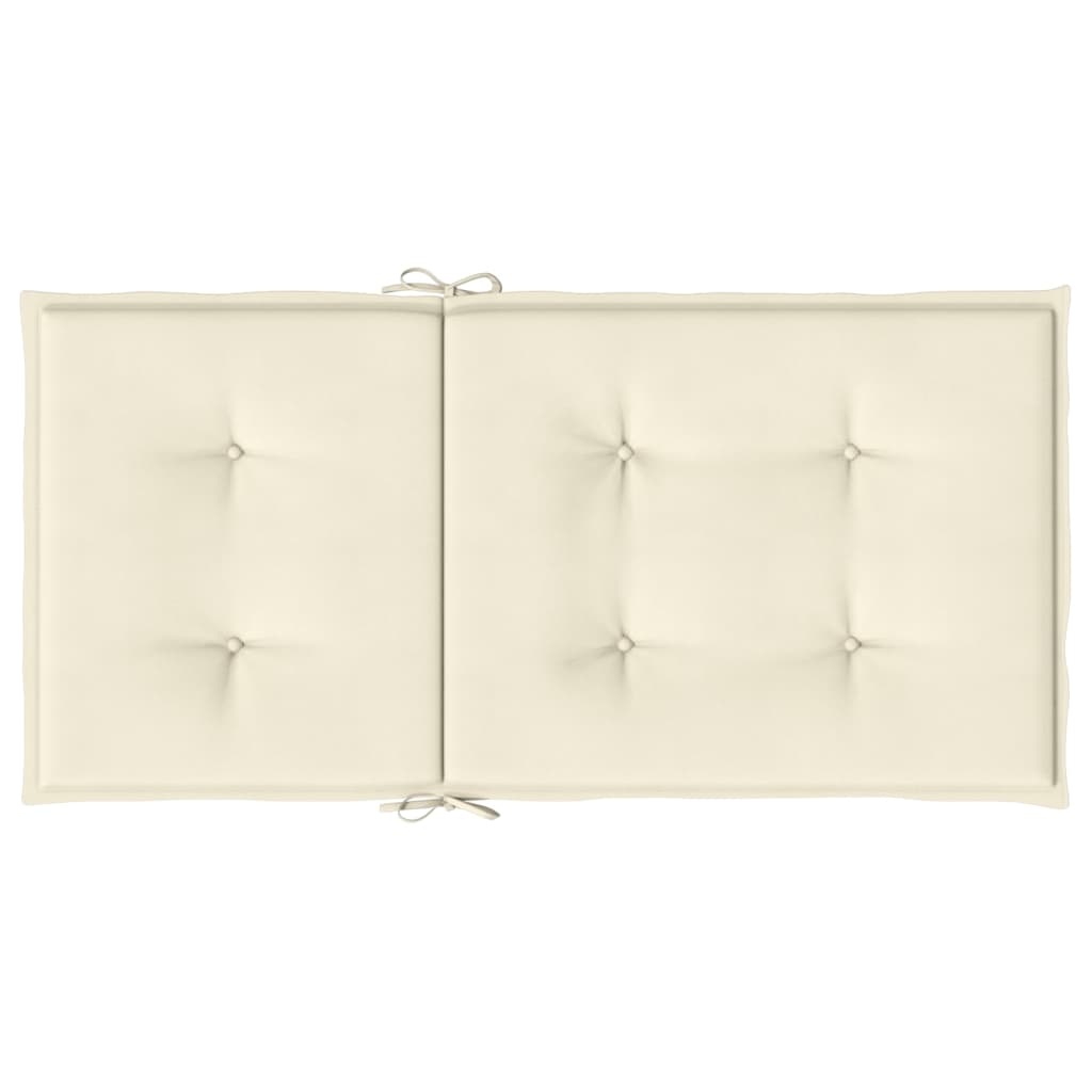 Cuscini per Sedia 2 pz Crema 100x50x3 cm in Tessuto Oxford