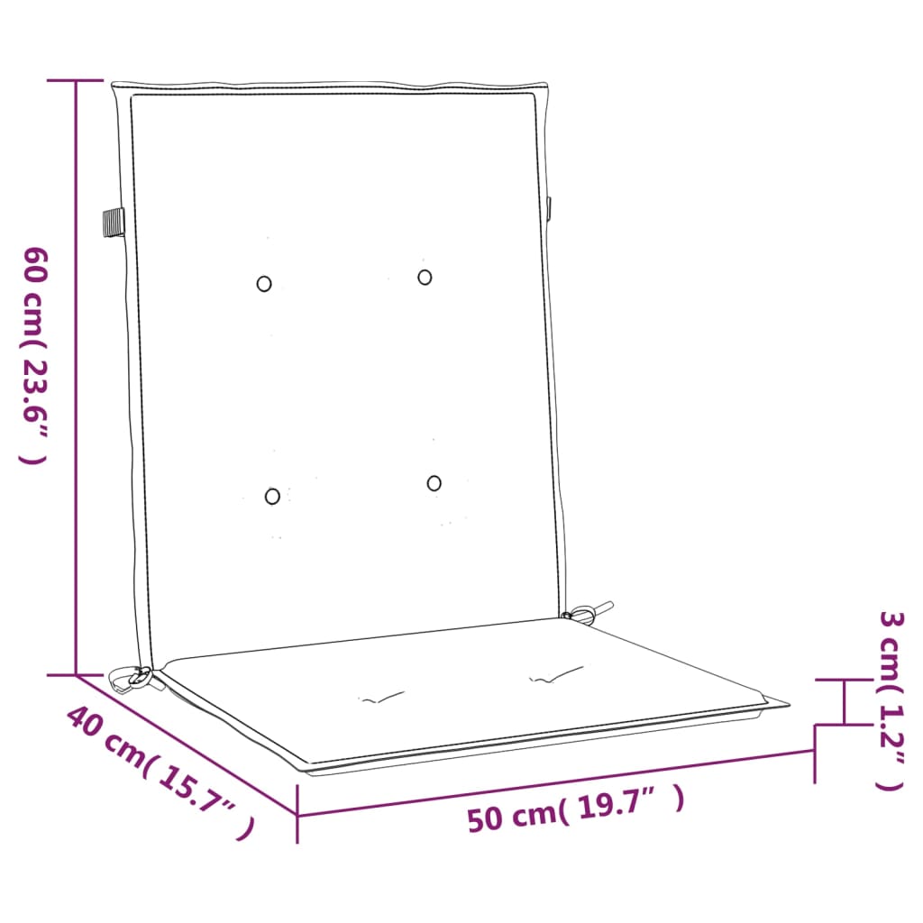 Cuscini per Sedia 2 pz Neri 100x50x3 cm in Tessuto Oxford - homemem39