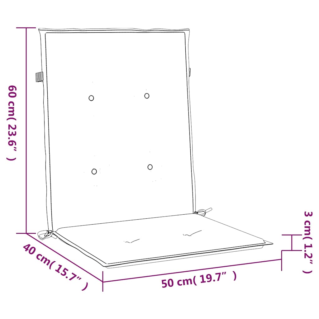 Cuscini per Sedia 2 pz Neri 100x50x3 cm in Tessuto Oxford | homemem39