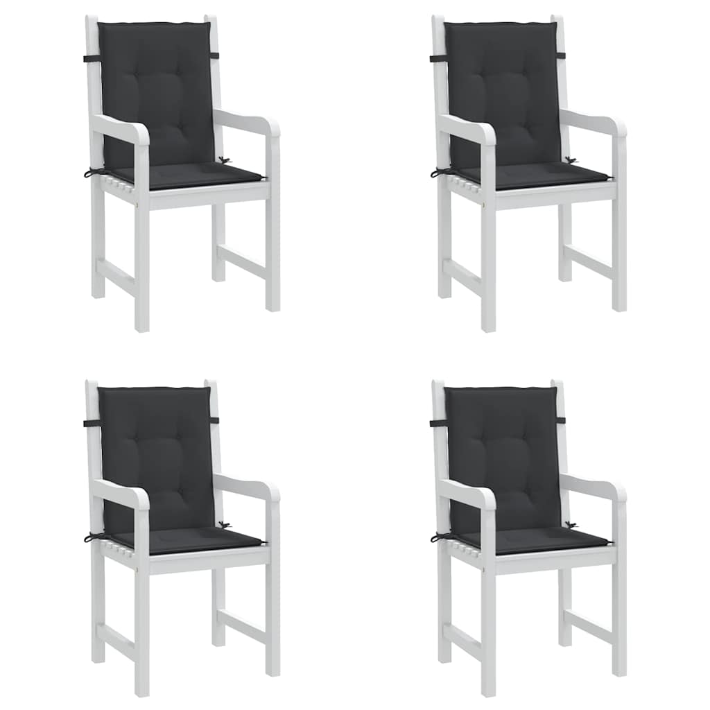 Cuscini per Sedia 4 pz Neri 100x50x3 cm in Tessuto Oxford