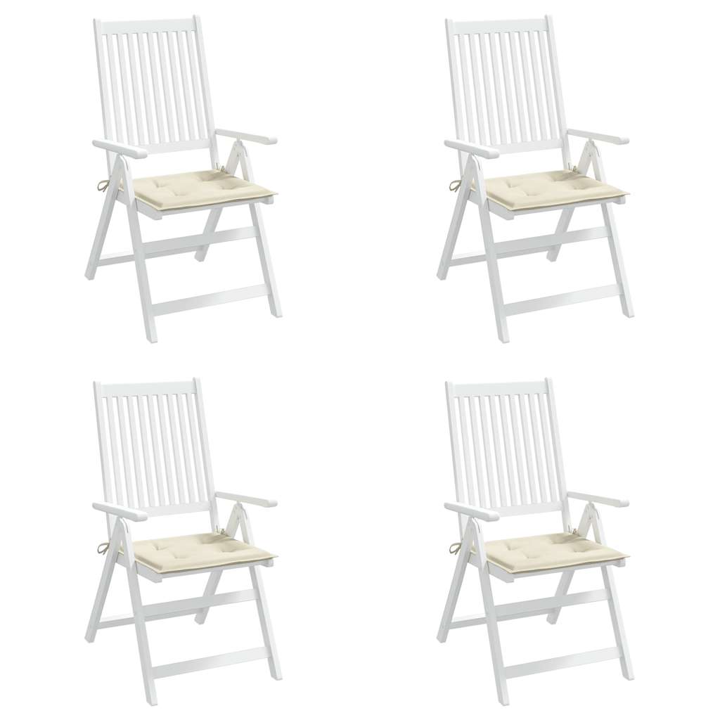 Cuscini per Sedia 4 pz Crema 40x40x3 cm in Tessuto Oxford | homemem39