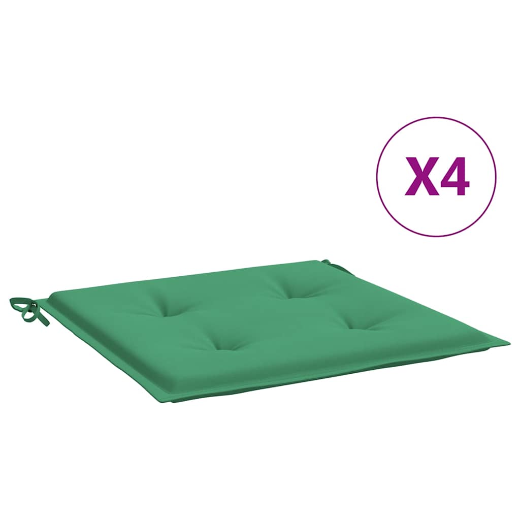 Cuscini per Sedia 4 pz Verdi 40x40x4 cm in Tessuto Oxford