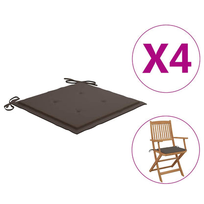 Cuscini per Sedie da Giardino 4 pz Tortora 40x40x3 cm in Oxford | homemem39
