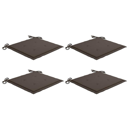 Cuscini per Sedie da Giardino 4 pz Tortora 40x40x4 cm in Oxford