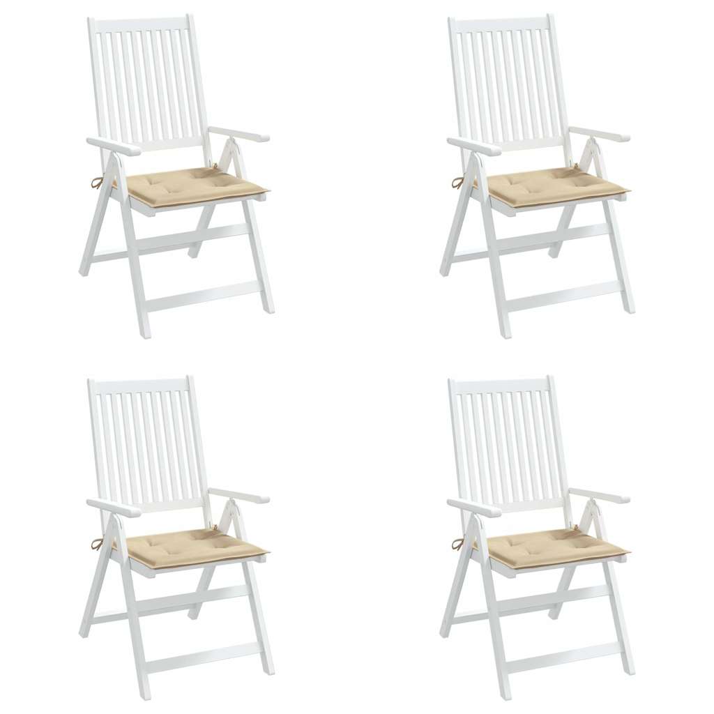 Cuscini per Sedia 4 pz Beige 40x40x3 cm in Tessuto Oxford | homemem39