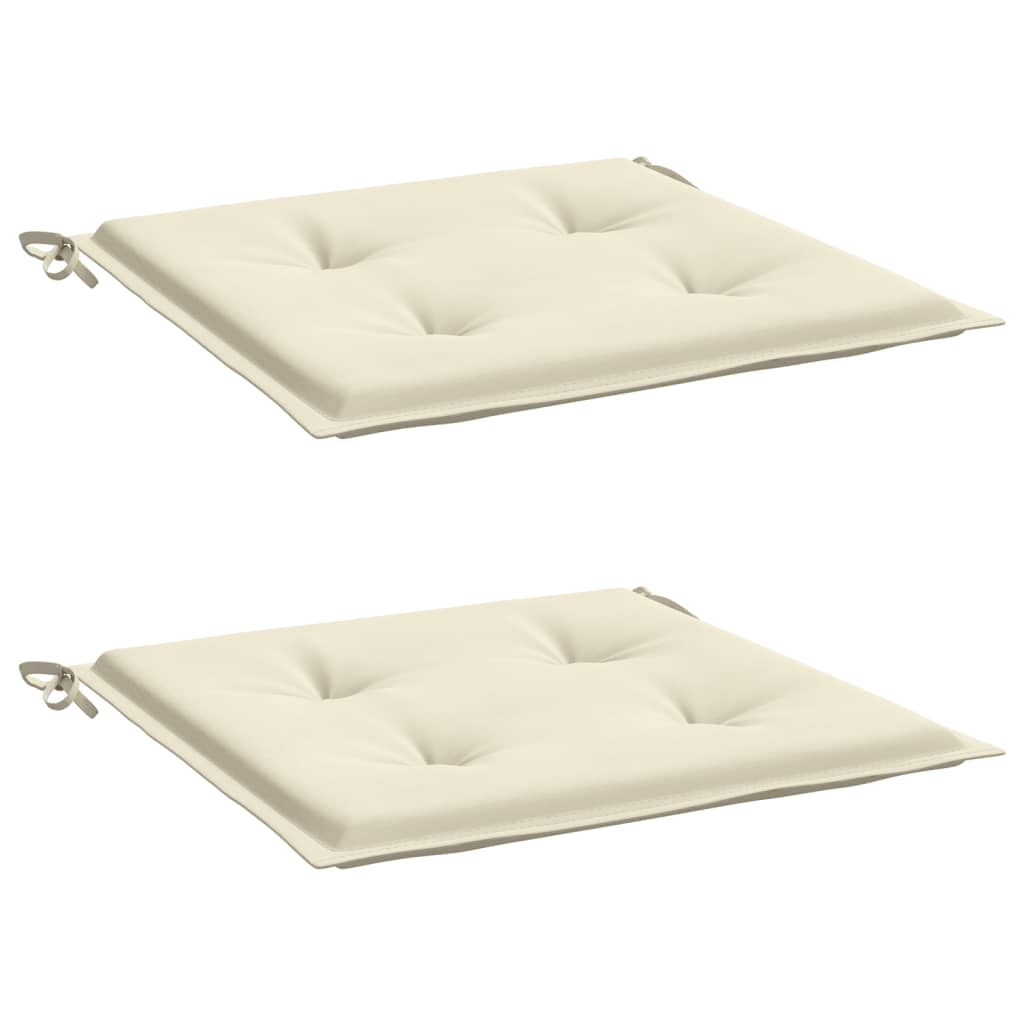 Cuscini per Sedia 2 pz Crema 50x50x4 cm in Tessuto Oxford | homemem39