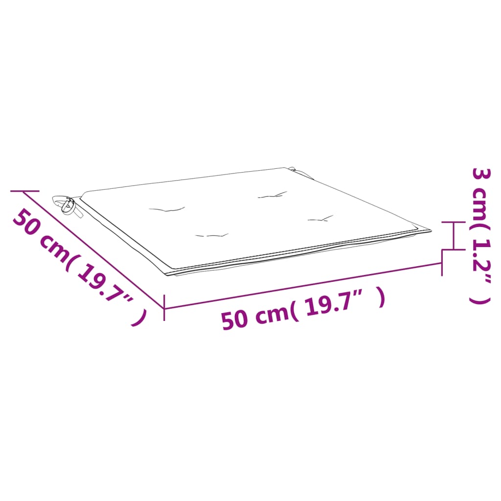 Cuscini per Sedia 2 pz Blu 50x50x3 cm in Tessuto Oxford - homemem39