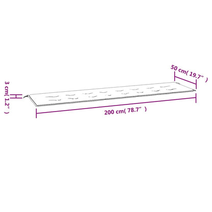 Cuscino per Panca Blu 200x50x3 cm in Tessuto Oxford | homemem39