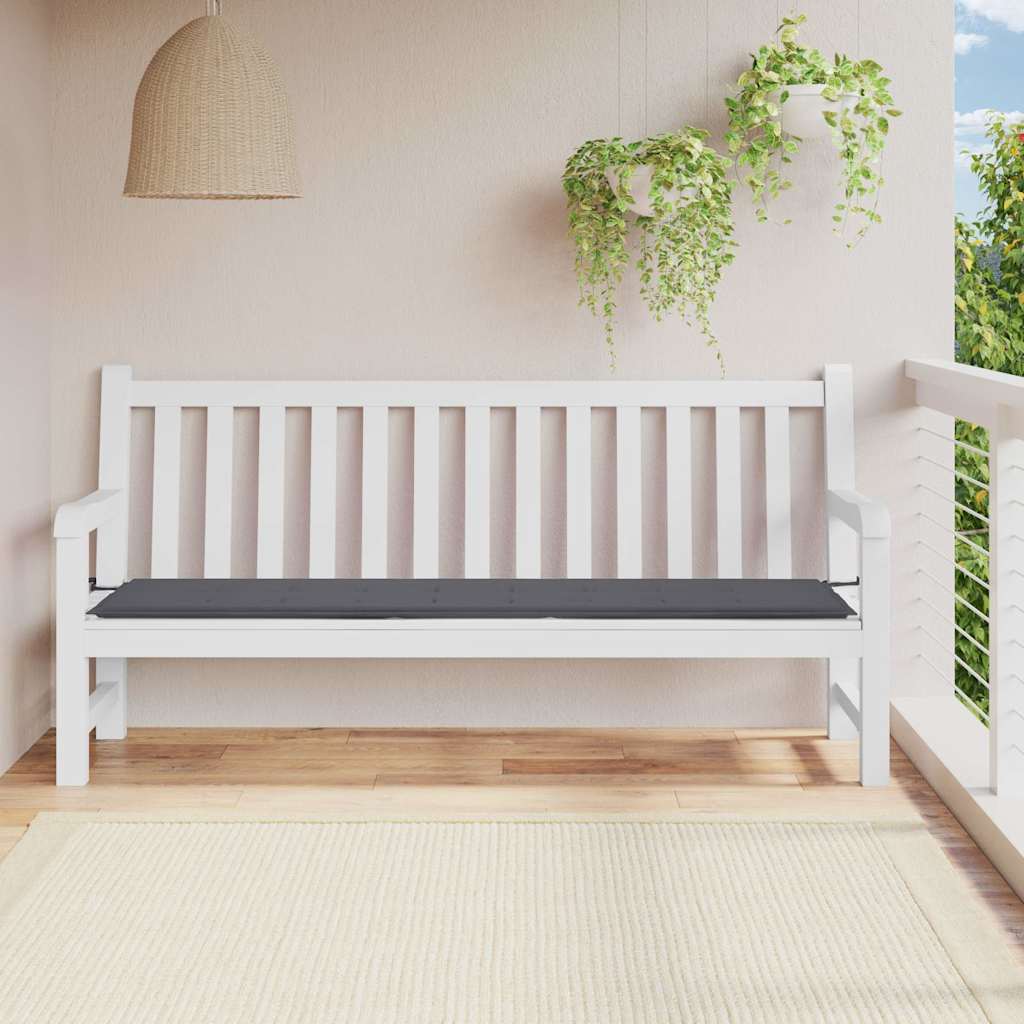 Cuscino per Panca Antracite 200x50x3 cm in Tessuto Oxford | homemem39