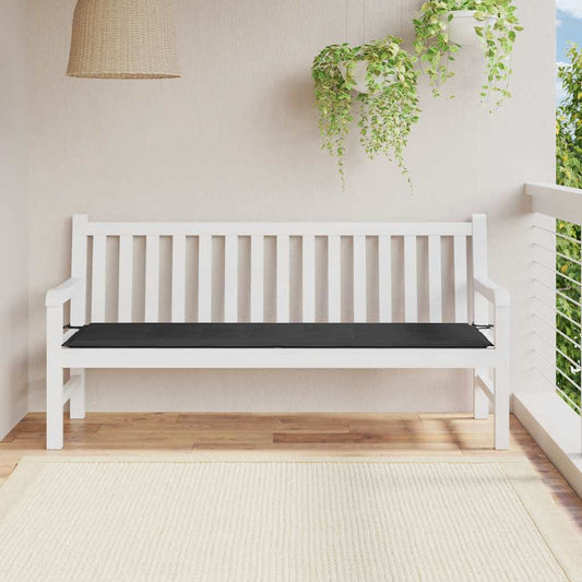 Cuscino per Panca Nero 180x50x4 cm in Tessuto Oxford - homemem39