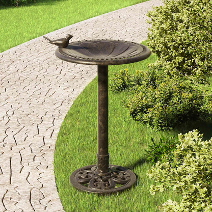 Vaschetta Bagnetto per Uccelli da Giardino Bronzo in Plastica