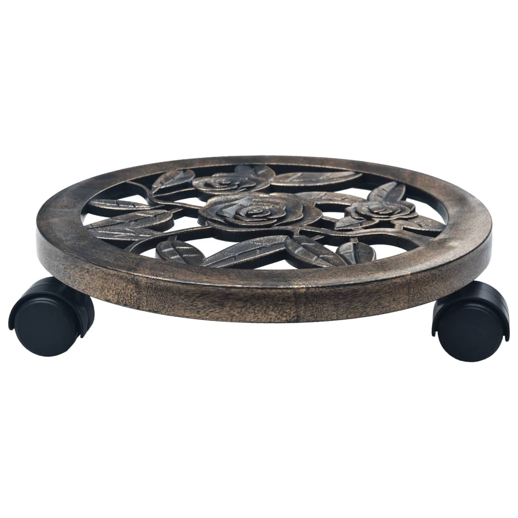 Carrelli Portavasi 6 pz Bronzo 30 cm in Plastica - homemem39