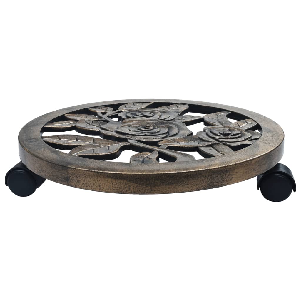 Carrelli Portavasi 6 pz Bronzo 38 cm in Plastica | homemem39