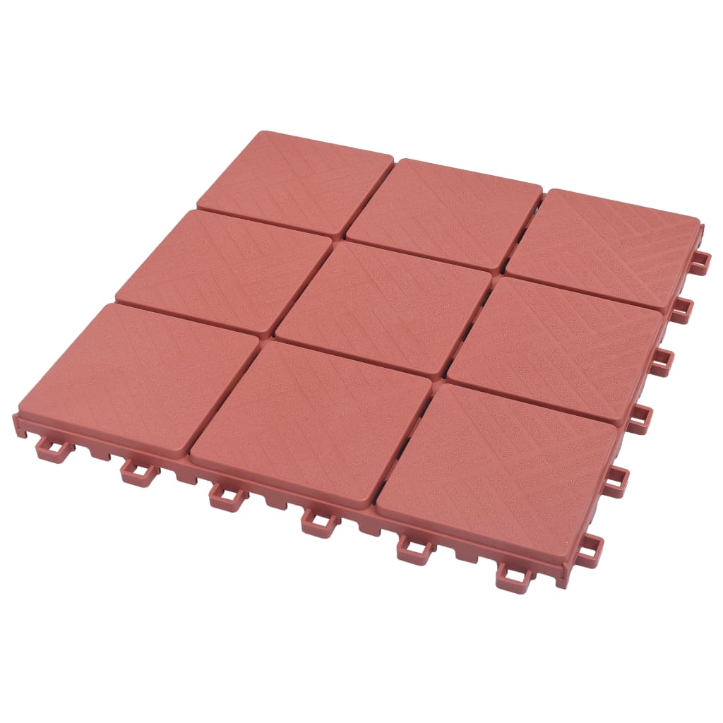 Piastrelle per Decking 10 pz Rosse 30,5x30,5 cm in Plastica