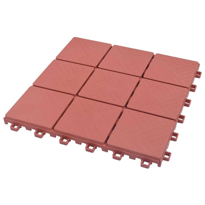 Piastrella per Decking 10 pcs Rosso 30,5 x 30,5 x 2,2 cm | homemem39