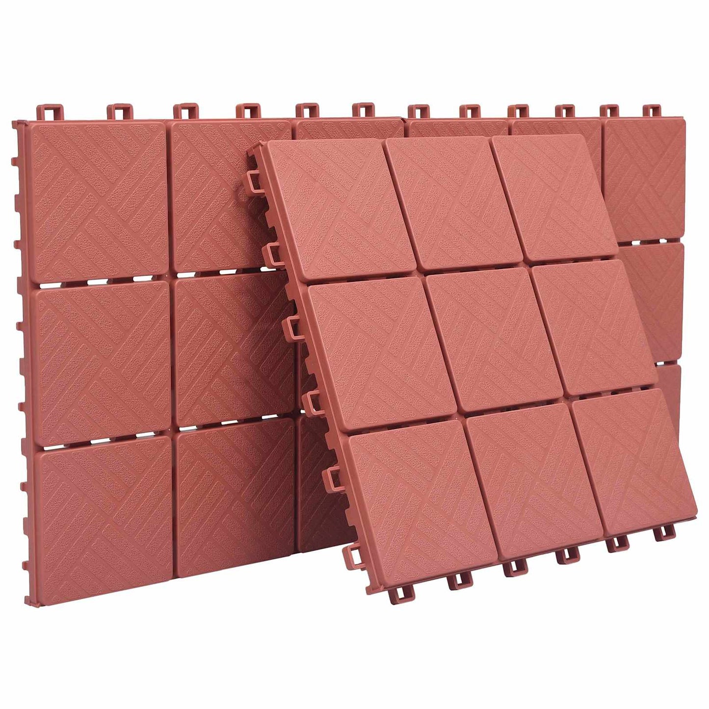 Piastrella per Decking 10 pcs Rosso 30,5 x 30,5 x 2,2 cm | homemem39