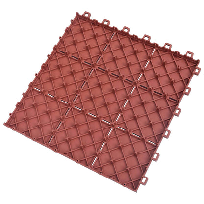 Piastrella per Decking 10 pcs Rosso 30,5 x 30,5 x 2,2 cm | homemem39